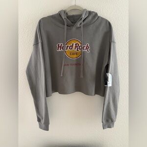 Hard Rock Cafe San Francisco Gray Crop Hoodie NWT Size Small